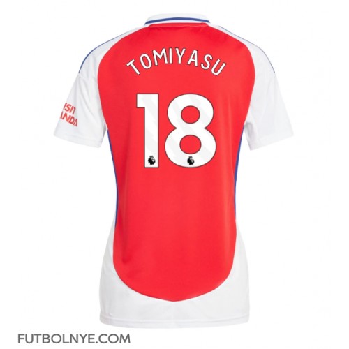 Camiseta Arsenal Takehiro Tomiyasu #18 Primera Equipación para mujer 2024-25 manga corta